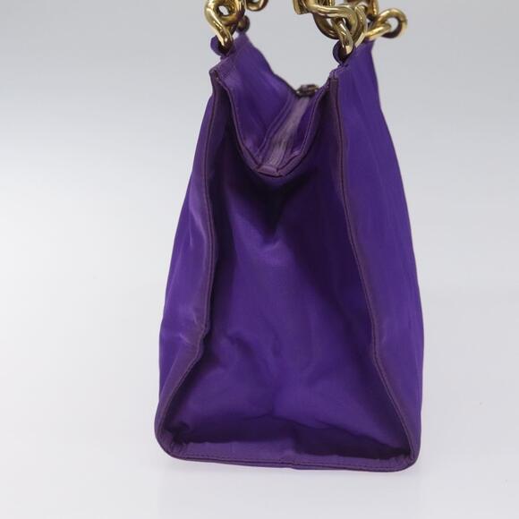 PRADA Hand Bag Nylon Purple Gold - Picture 4 of 12